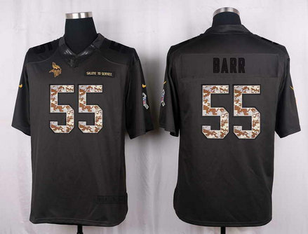 Nike Vikings 55 Anthony Barr Anthracite Salute To Service Limited Jersey