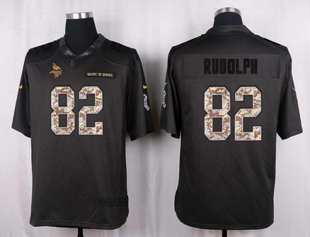 Nike Vikings 82 Kyle Rudolph Anthracite Salute To Service Limited Jersey