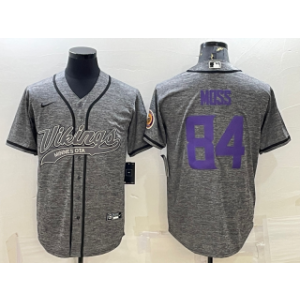 Nike Vikings 84 Randy Moss Grey With Patch Vapor Baseball Limited Men Jersey