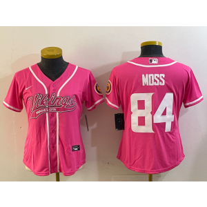 Nike Vikings 84 Randy Moss Pink Vapor Baseball Limited Women Jersey