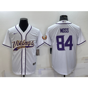 Nike Vikings 84 Randy Moss White Vapor Baseball Limited Men Jersey