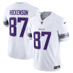 Nike Vikings 87 T.J. Hockenson White 2024 F.U.S.E. Vapor Limited Men Jersey