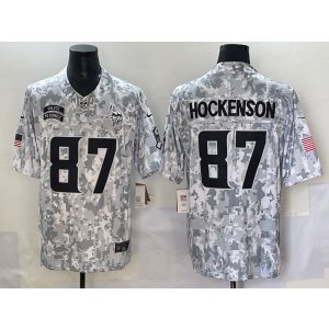 Nike Vikings 87 TJ Hockenson Arctic Camo 2024 F.U.S.E. Salute to Service Limited Men Jersey (Runs Small)