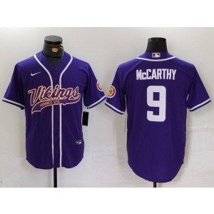 Nike Vikings 9 J.J. McCarthy Purple Vapor Baseball Limited Men Jersey