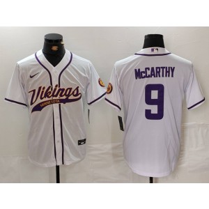 Nike Vikings 9 J.J. McCarthy White Vapor Baseball Limited Men Jersey