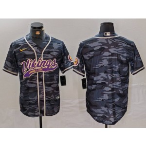 Nike Vikings Blank Black Camo Vapor Baseball Limited Men Jersey