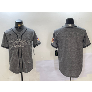 Nike Vikings Blank Grey Vapor Baseball Limited Men Jersey