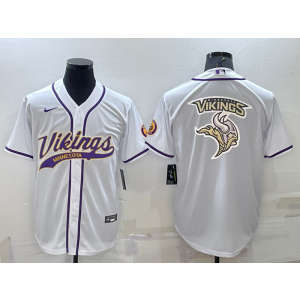 Nike Vikings Blank White Vapor Baseball Logo Limited Men Jersey