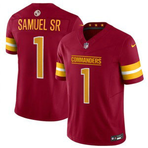Nike Washington Commanders 1 Deebo Samuel Sr Burgundy F.U.S.E. Vapor Limited Men Jersey