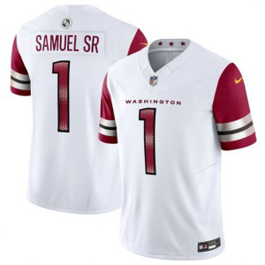 Nike Washington Commanders 1 Deebo Samuel Sr White F.U.S.E. Vapor Limited Men Jersey