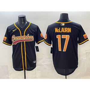 Nike Washington Commanders 17 Terry McLaurin Black Gold Baseball Vapor Limited Men Jersey