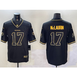 Nike Washington Commanders 17 Terry McLaurin Black Gold Vapor Limited Men Jersey