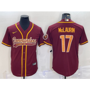 Nike Washington Commanders 17 Terry McLaurin Burgundy With Patch Vapor Baseball Limited Men Jersey