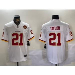 Nike Washington Commanders 21 Sean Taylor White Team Logo Vapor Limited Men Jersey