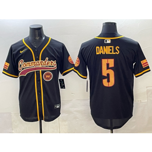 Nike Washington Commanders 5 Jayden Daniels Black Baseball Vapor Limited Men Jersey
