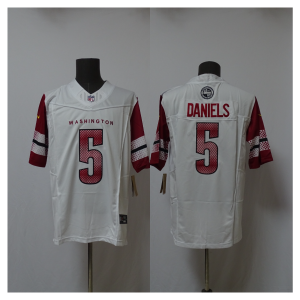 Nike Washington Commanders 5 Jayden Daniels White F.U.S.E. Vapor Limited Men Jersey