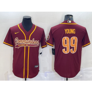 Nike Washington Commanders 99 Chase Young Burgundy With Patch Vapor Baseball Limited Men Jersey