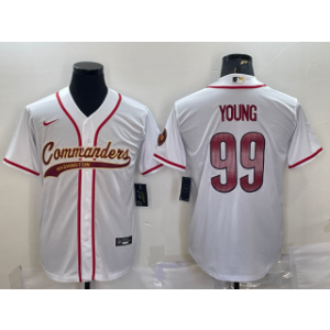 Nike Washington Commanders 99 Chase Young White With Patch Vapor Baseball Limited Men Jersey