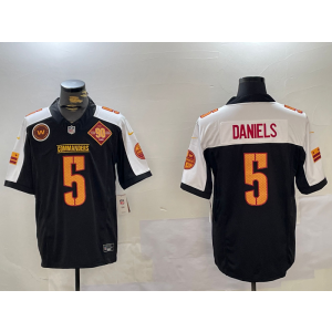 Nike Washington Commandes 5 Jayden Daniels Black Thanksgiving F.U.S.E. Vapor Limited Men Jersey