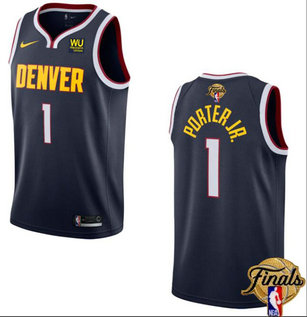 Nuggets 1 Michael Porter Jr. Navy Nike 2023 Finals Patch Icon Edition Swingman Jersey