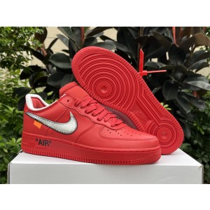 OFF-WHITE x Nike Air Force 1 Red Shoes