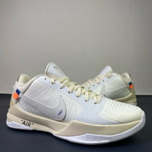 OW x Nike Kobe 5 White Shoes
