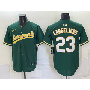 Oakland Athletics 23 Langeliers Green Men Jersey