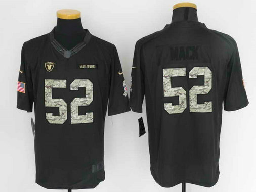 Oakland Raiders #52 Khalil Mack Anthracite Salute To Service Limited Jersey