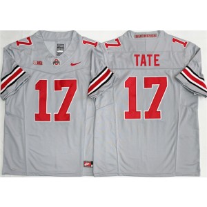 Ohio State Buckeyes 17 Carnell Tate Gray F.U.S.E. Vapor Limited Men Jersey