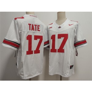 Ohio State Buckeyes 17 Carnell Tate White F.U.S.E. Vapor Limited Men Jersey