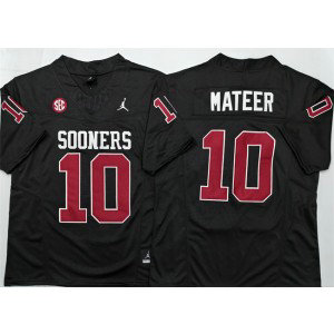 Oklahoma Sooners 10 John Mateer Black 2025 F.U.S.E. Vapor Limited Men Jersey