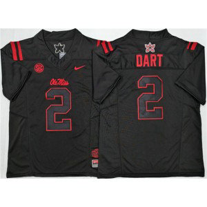 Ole Miss Rebels 2 Jaxson Dart Black F.U.S.E. Vapor Limited Men Jersey