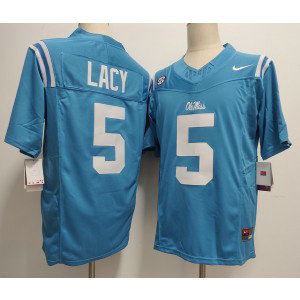 Ole Miss Rebels 5 Kewan Lacy Blue F.U.S.E. Vapor Limited Men Jersey