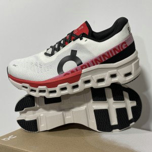 On Cloudmonster White Red Shoes On Cloudmonster White Red Shoes