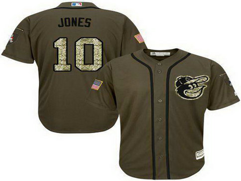 Orioles #10 Adam Jones Green Salute To Service Stitched Baseball Jersey