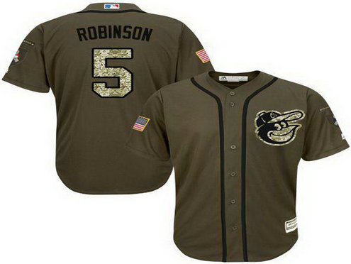Orioles #5 Brooks Robinson Green Salute To Service Stitched Baseball Jersey