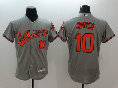 Orioles 10 Adam Jones Grey Flexbase MLB Jersey
