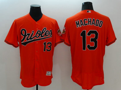 Orioles 13 Manny Machado Orange Flexbase MLB Jersey