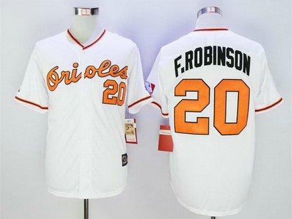 Orioles 20 F.Robinson White Throwback Jersey