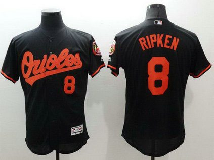 Orioles 8 Cal Ripken Black Flexbase Jersey