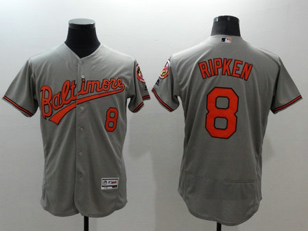 Orioles 8 Cal Ripken Grey Flexbase MLB Jersey