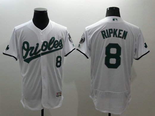 Orioles 8 Carl Ripken Jr. White Flexbase MLB Jersey