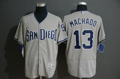 Padres 13 Manny Machado Gray Flexbase Jersey