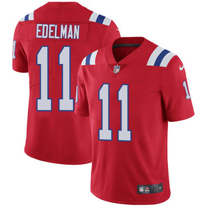 Patriots #11 Julian Edelman Red Alternate Men's Stitched Football Vapor Untouchable Limited Jersey
