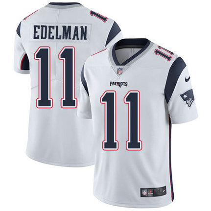 Patriots #11 Julian Edelman White Men's Stitched Football Vapor Untouchable Limited Jersey