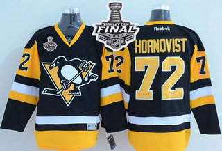 Penguins #72 Patric Hornqvist Black Alternate 2017 Stanley Cup Final Patch Stitched NHL Jersey