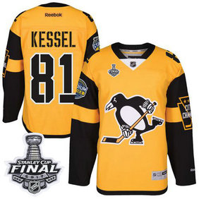Penguins #81 Phil Kessel Gold 2017 Stadium Series Stanley Cup Final Patch Stitched NHL Jersey