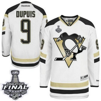 Penguins #9 Pascal Dupuis White 2014 Stadium Series 2017 Stanley Cup Final Patch Stitched NHL Jersey