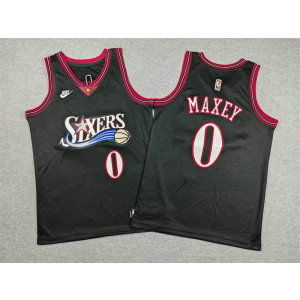 Philadelphia 76ers 0 Tyrese Maxey New Black Youth Jersey