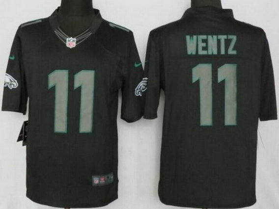 Philadelphia Eagles #11 Carson Wentz Black Impact NFL Nike Limited Jersey